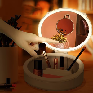 LED Makeup Mirror with Light & Storage – Perfect Beauty Organizer