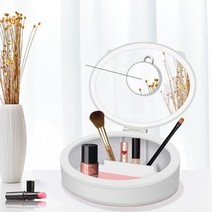 LED Makeup Mirror with Light & Storage – Perfect Beauty Organizer